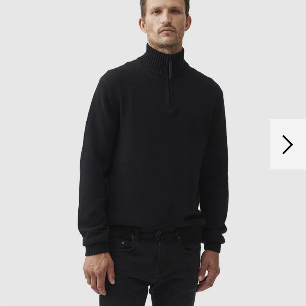 Ross & Gunn Merrill Bay Knit/onyx LG Black Men's Sweater 100% cotton